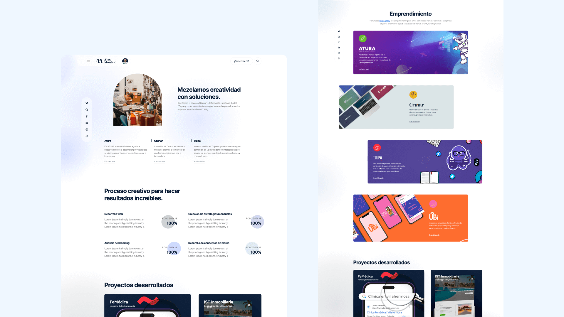 ATURA | Portafolio Alex Montejo | Creación de páginas y sitios web
